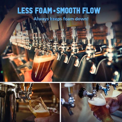 Upgraded Beer Faucet, All 304 Stainless Steel Beer Tap Keg Spout Beer Tower Faucet Beer Keg Faucet, Draft Beer Faucet Beer Tap Faucet Kegerator Tap Spout Kegerator Part Replacement Faucet