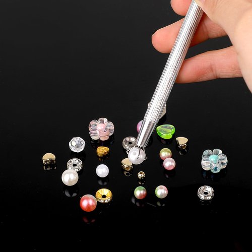 3Pcs Grabber Tool Holder Set Jeweler's Pick Up Sprinkle Pen Jewelry Tweezers 4 Claw Piercing Ball with Prongs Diamond Claw Precision Stainless Steel For Tiny Objects IC Chip Electronic Components