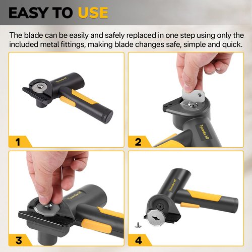 tycardor HT® 4V Cordless Electric Scissors, High Speed Cardboard Cutter with 2 Blades and Storage Bag, Rechargeable Box Cutter, Heavy Duty Rotary Cutter for Fabric Carpet Leather Plastic Cloth Cutting
