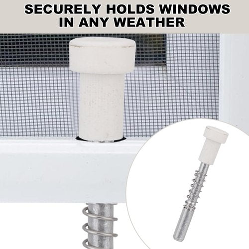 10pcs Window Screen Plunger Latches with Caps, 5/32" x 1-1/2" Aluminum Screen Retainer Pins Replacement Clips for Securing Window