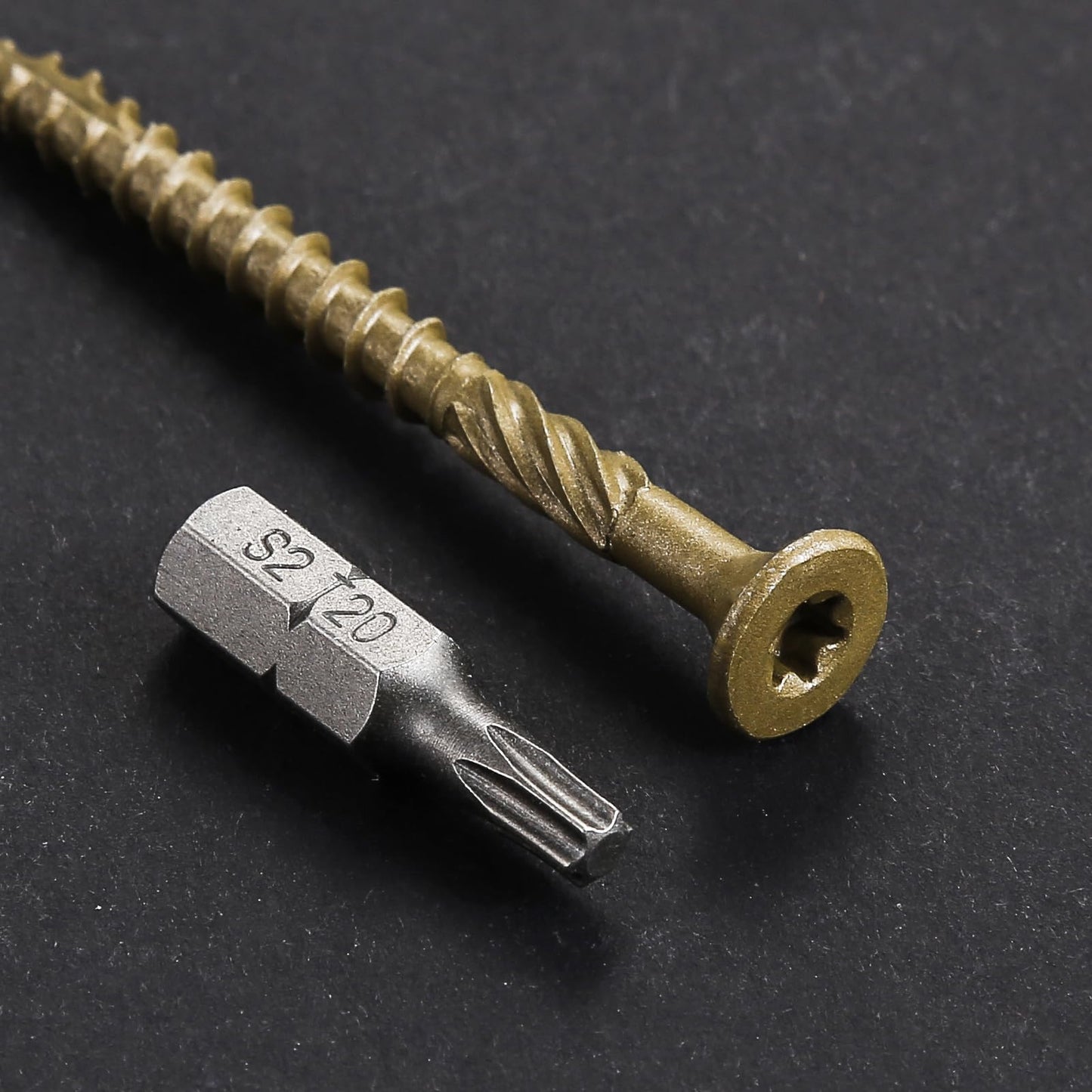 Wensilon #12 * 6" Deck Screws, (32pcs) 1 lbs.Exterior Wood Screws, Rust Resistant Epoxy Coated, Bronze, T20 Star Bit