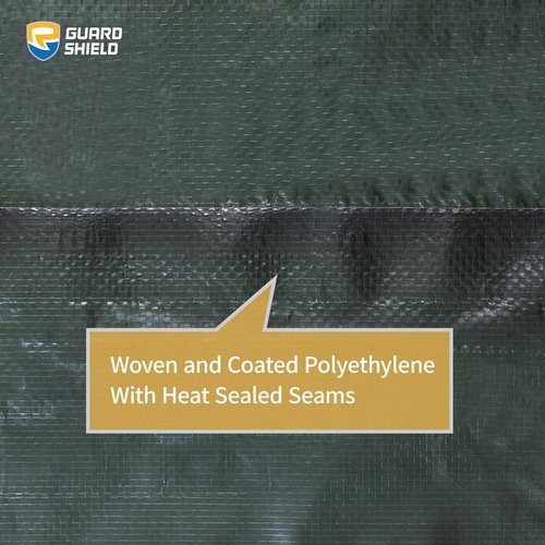 GUARD SHIELD Green/Silver Tarp Waterproof 10x12 Feet Multi Purpose Outdoor Rain Covers Medium Duty Tarpaulin 8mil