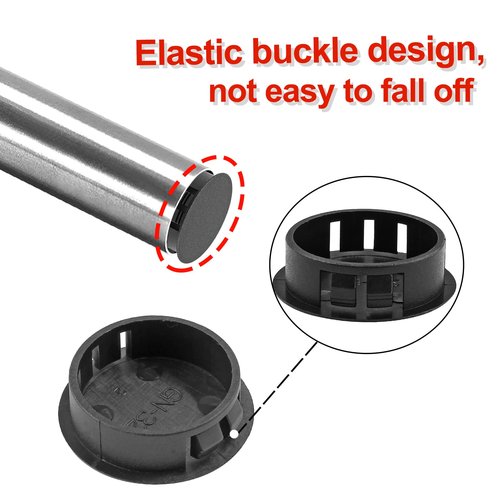 Moicstiy 30Pcs 7/8 inch (22mm) Black Hole Plugs, Plastic Round Flush Type Panel Plugs Fastener Cover for Furniture Protectors