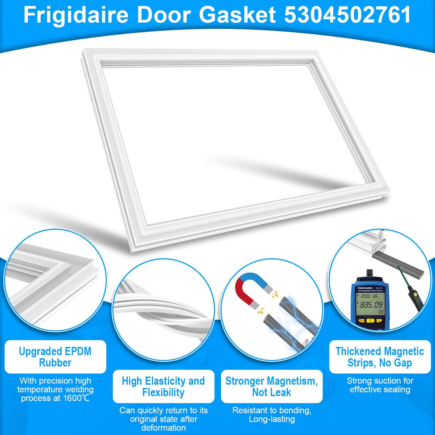 UPGRADED 5304502761 Freezer Door Gasket Compatible with Frigidaire Freezer Door Gasket FGHB2844LF6 LGHB2869TF3 241778308 Refrigerator Freezer Door Gasket For Kenmore Freezer Door Gasket