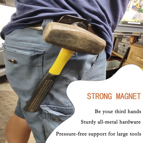 2-Pack Magnetic Tool Holder, Full Metal Magnetic Belt Clip Holster for Screws,Nails,Hammer,Pliers,Spanner and Any Magnet Hardware, Great for Electricians, Plumbers, Carpenters