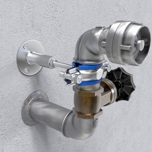 TAISHER 3PCS 304 Stainless Steel Wall Mount Ceiling Mount Adjustable Pipe Supports，Adjustable Pipe Strap Bracket Clamp，Suitable for 1-1/2 inch diameter tubes (44-46mm)，Adjustable Height 100-200mm