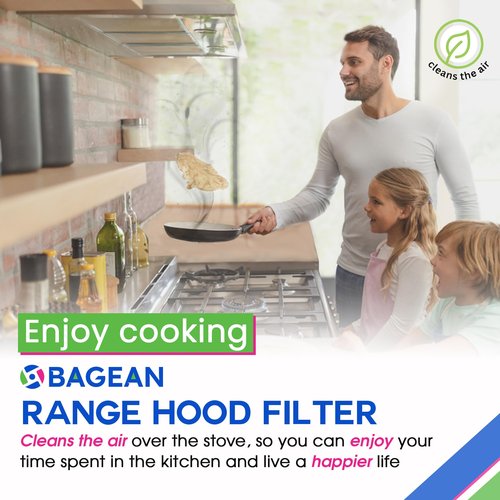 Bagean Stove Hood Vent Filter 11.60” x 11.22” BPQTAF S99010316 Compatible with Broan Range Hood Filter Replacement - Aluminum Mesh Kitchen Overhead Fan Screen - Blocks Grease & Filters Oven Air (2-Pk)