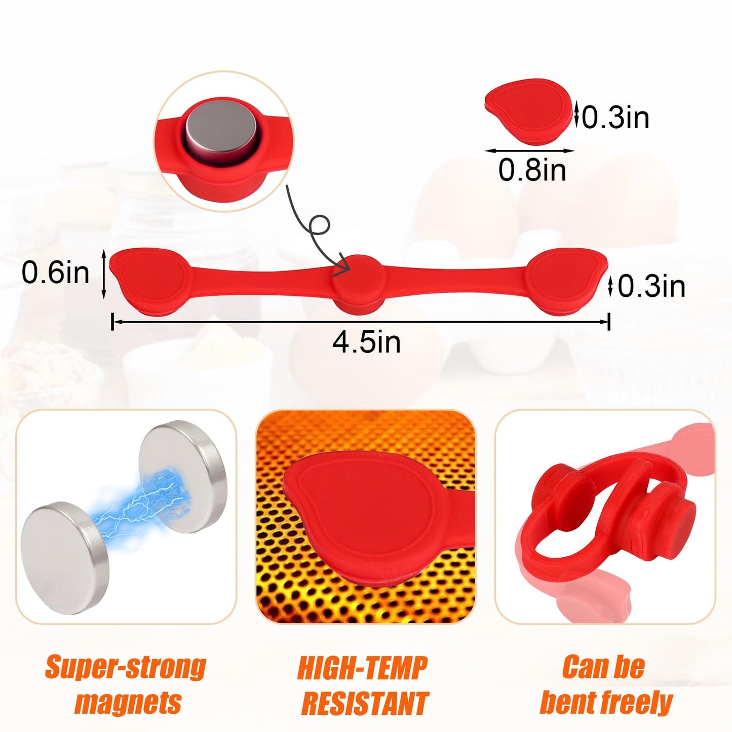 Air Fryer Magnets Silicone Buckle for Parchment Paper Liners, High-Temp Resistant Air Fryer Accessories, Lock Paper from Heating Element or Covering Food, Prevent Burning & Uneven Cooking (12)