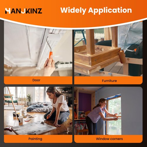 HANJKINZ 2 inch Paint Roller Kit, 20 Pack Small Paint Roller Set with High Density Foam Paint Roller and 3/8" Nap Microfiber Covers, Touch Up Mini Paint Rollers for Wall, Door, Cabinet, Craft