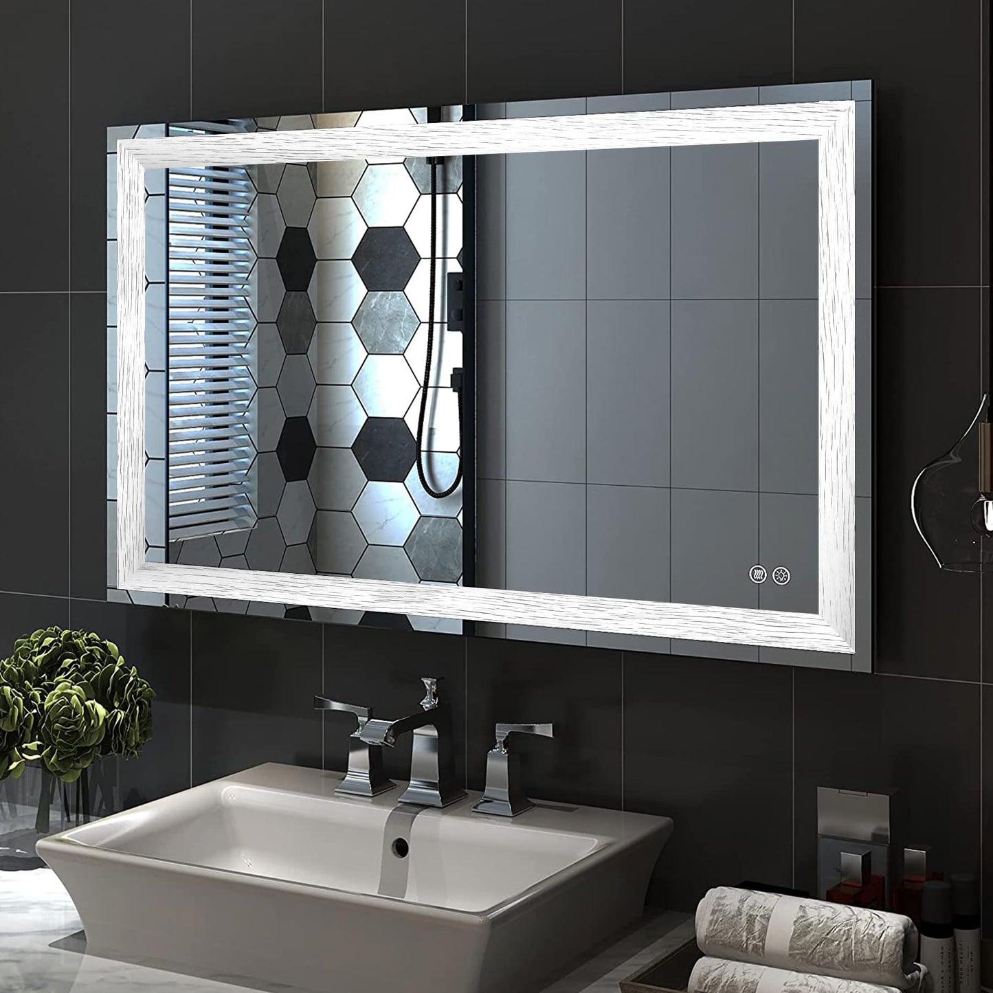 Peel and Stick White Wood Grain Wallpaper Border, Removable PVC Waterproof Wallpaper for Mirror Frame, Kitchen Tiles, Cabinet, and Home Décor (32.8ft x 3.9inch)