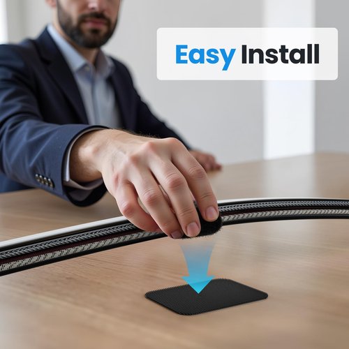Cable Management Under Desk, 【Up to 15 Cord】【Enhanced Wire Holder】 Cord Organizer, Adjustable Hook and Loop Cable Ties, Reusable Cord Holder, Cable Clips Under Table Cable Hider, 20 Pair
