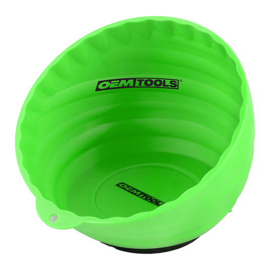 OEMTOOLS 25114 Magnetic Nut Cup, Magnetic Bowls for Holding Nuts and Bolts, 6 Inch Cup Diameter, Coated Magnet Sticks to All Ferrous Metal Work Surfaces,Green