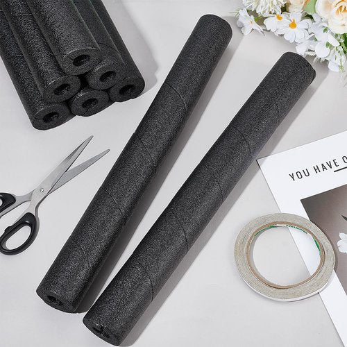 BENECREAT 15.83 Inch Insulation Foam Tube, 1.78 Inch Black Multi-Purpose Snake Pipe Pool Noodles Foam for Gaps and Joints Backing Concrete Filler