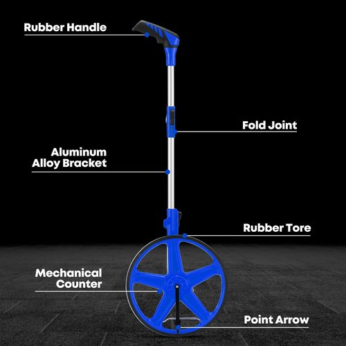 SILVEL 12 Inch Measuring Wheel, MAX9999FT Measuring Wheel in Feet and Inches, One key to Zero Rolling Tape Measuring Wheels, Blue