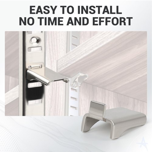 AOTHOTOP Shelf Support Clips Metal Shelf Clips for Adjustable Shelf Brackets Metal Shelving Kitchen Study Partition Cabinet Heavy Duty Stainless Steel Shelf Clips Silver 20 Pcs