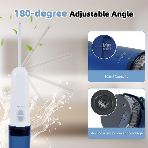 Hibbent Portable Bidet for Travel, High Pressure Handheld Electric Bidet Sprayer, Rechargeable Travel Bidet for Women & Men, Personal Hygiene Cleaning, Soothing Postpartum Care, Blue