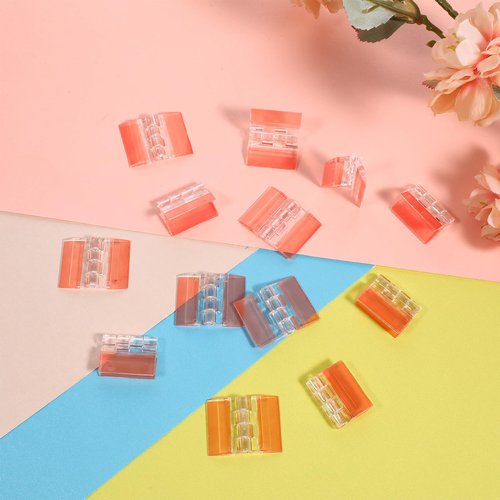 Wanmu 20 Pcs Acrylic Small Hinges, Mini Self-Adhesive Clear Folding Hinge for Piano, Cabinet, Drawer, Furniture, Display Stand, Aquarium Lid, Glass, Crafts DIY (35x30mm)