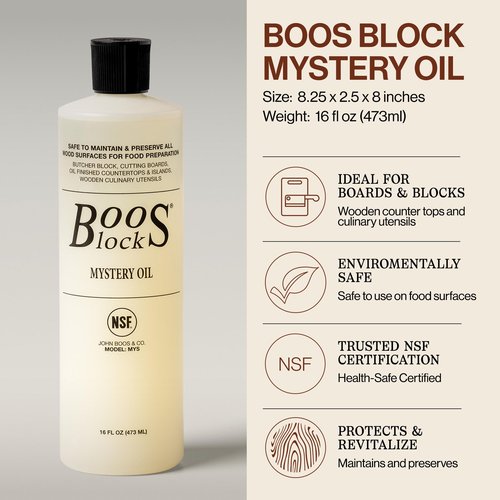 John Boos 3-Piece Care Set, 16 oz Mystery Oil, 5 oz Board Cream & Round Applicator - All-Natural Maintenance Formula for Butcher Blocks, Cutting Boards, Wooden Countertops & Wood Utensils