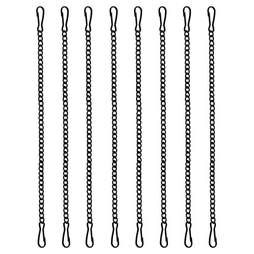 8 Pcs 20 Inch Stained Glass Window Hanging Chain - black Hanging Chain, Window Art Decor, Patio Garden Outdoor Decorative Hanging Glass Panels Chains
