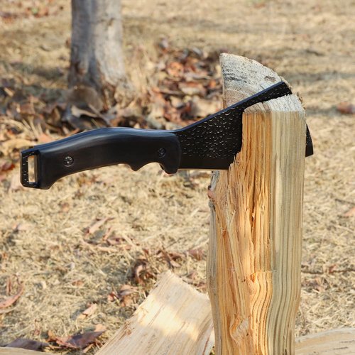 Leopcito 11 Inch Hatchet with Sheath, Small Compact Machete Axes, Fixed Blade Full Tang Camping Tactical Knife for Woodworking, Garden Machete Axe with Sheath for Bushcraft Yards Bushes Wood, A1BK