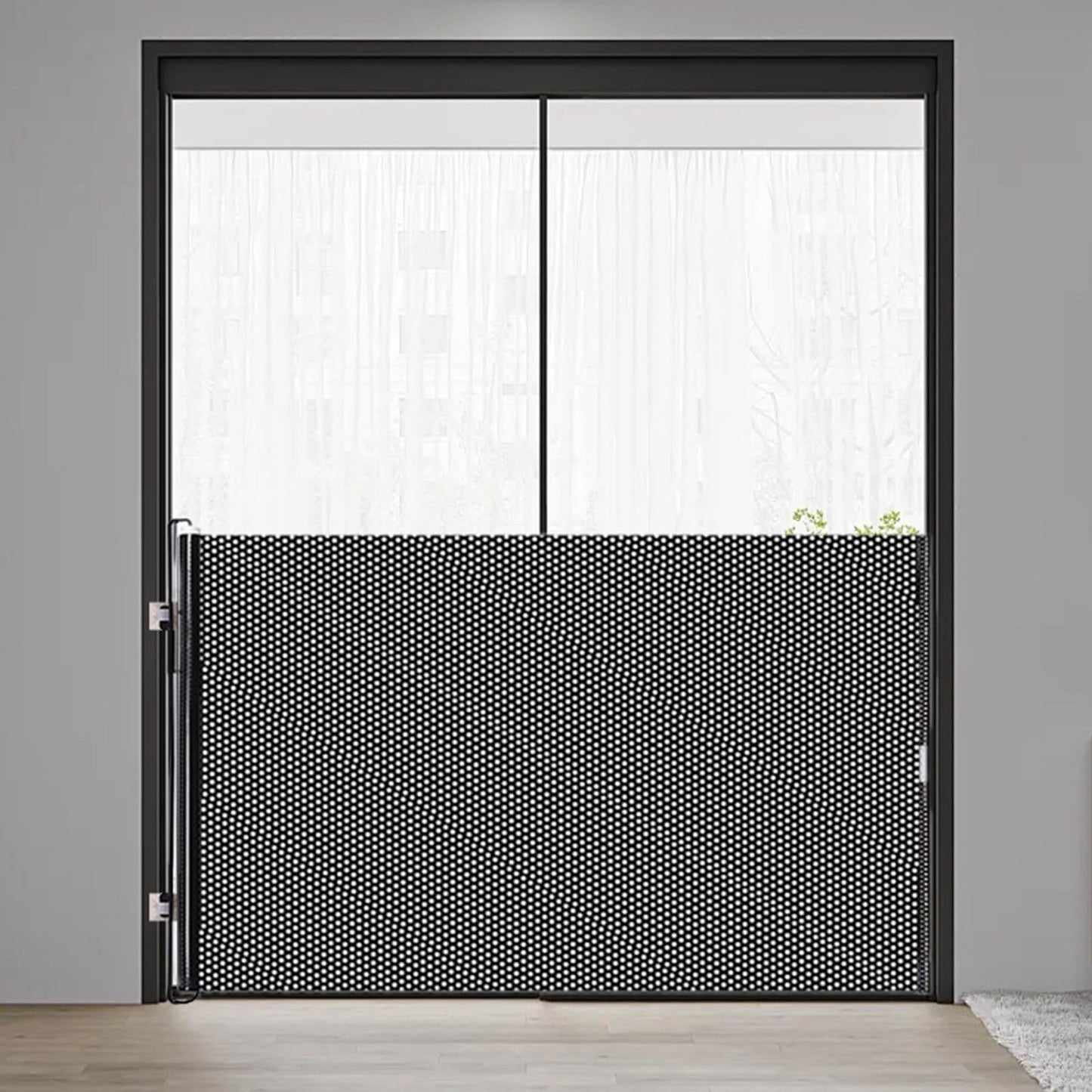 Retractable Pet Gate for Stairs, Mesh Dog Gates for Doorways, Safety Locking Gates for Indoor, Outdoor, Hallways, Doorways (Grey, 26.77x49.21in)