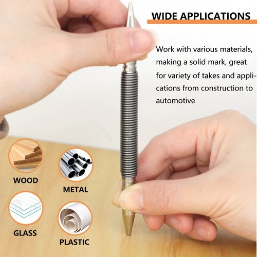 WHLLING 2-Piece Dual Head Combo Nail Setter, Double Ended 3/32″& 1/8″Spring Nail Set, 3500 PSI Striking Force Hammerless Nail Set Punch Nail Pullers