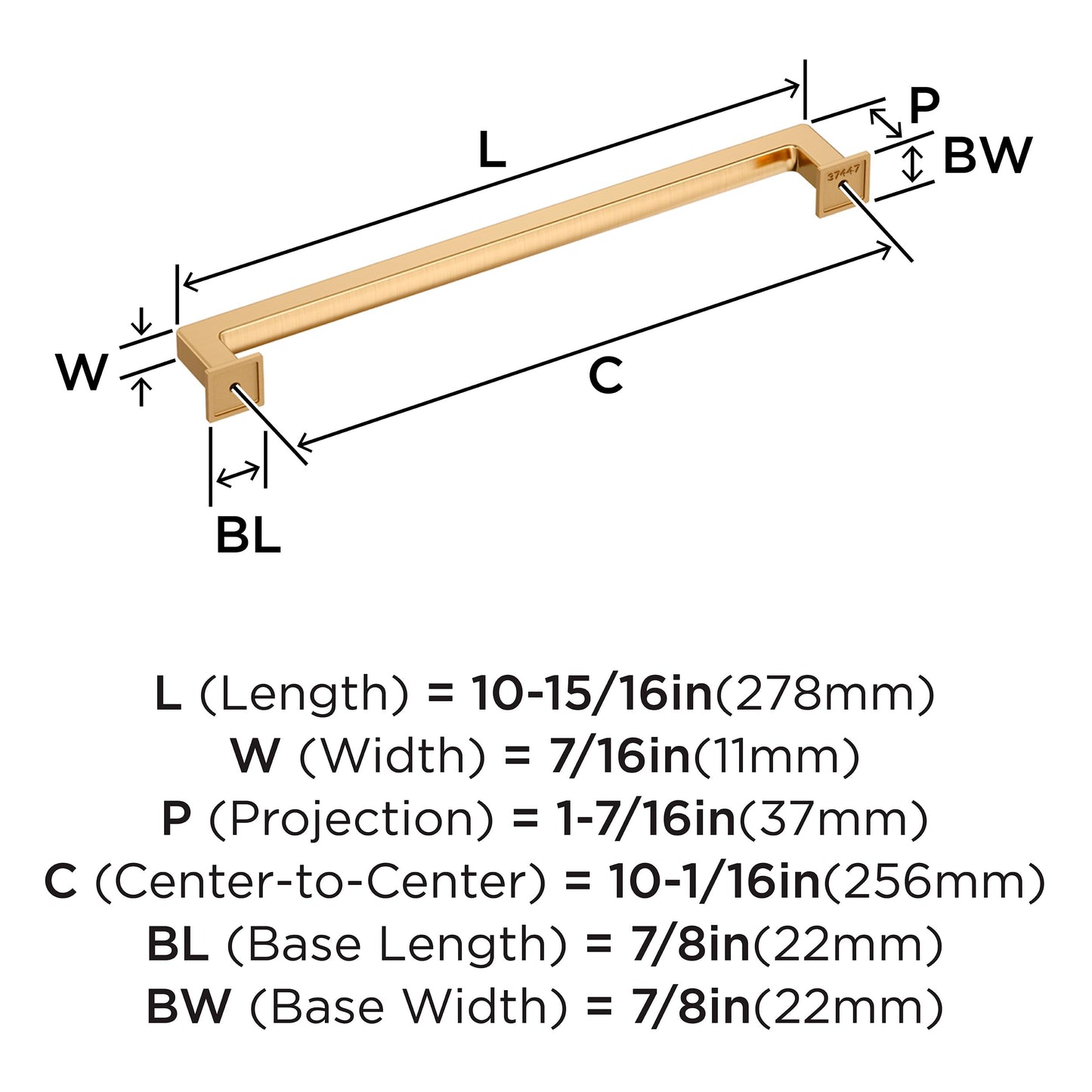 Amerock Lintel 10-1/16 inch (256mm) Center-to-Center Champagne Bronze Cabinet Pull, BP37447CZ