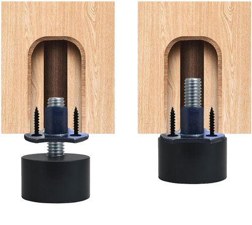 MajesticDh Rubber Adjustable Furniture/Table/Sofa/Cabinet Feet Screw On with Threaded Insert,3/8''-16 Threaded Heavy Duty Leveling Feet/Leg Levelers (4 Pcs/Packge)