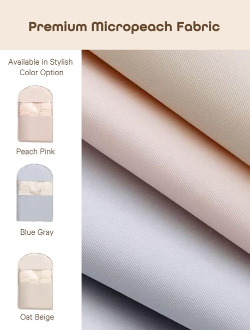 Space Saving Hanging Garment Bag with Self Compression Zipper with Large Clear Window Oat Beige Closet Organizer Otherwise Space-saving Compression Garment Bag(M+L+XL-3pcs)