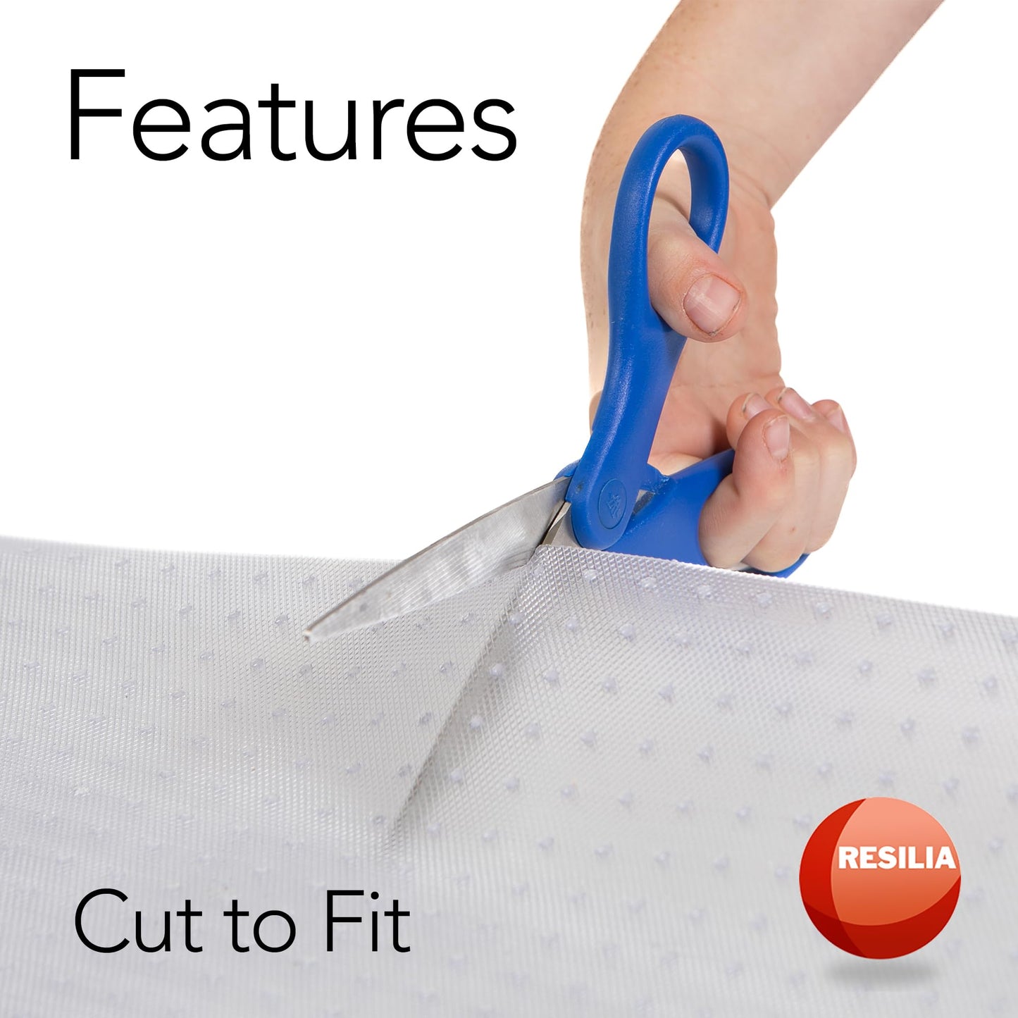 RESILIA Industrial Deep Pile Carpet Runner - Crosshatch Pattern Non Slip Carpet & Rug Protector Mat, Waterproof Clear Plastic Vinyl Floor Covering, 24 Inches Wide x 6 Feet Long, Made in The USA