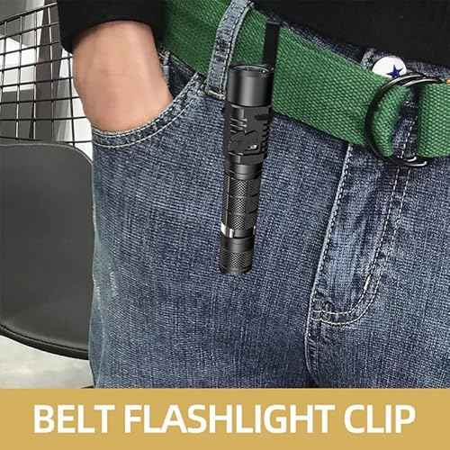 PRETYZOOM 2pcs Flashlight Belt Clip Sturdy Metal Replacement Clip for Securely Attaching Pocket Holder for Outdoor Activities and Repairs