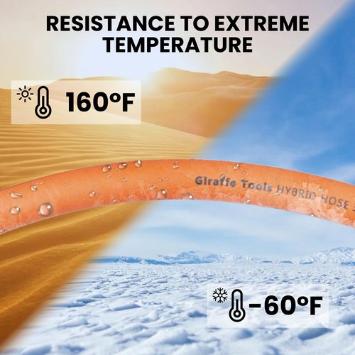 Giraffe Tools Hybrid Lead-in Air Hose, 3/8 inch x 6 ft, 1/4 in. MNPT Fittings, 300 PSI Heavy Duty, Lightweight Air Compressor Hose Short