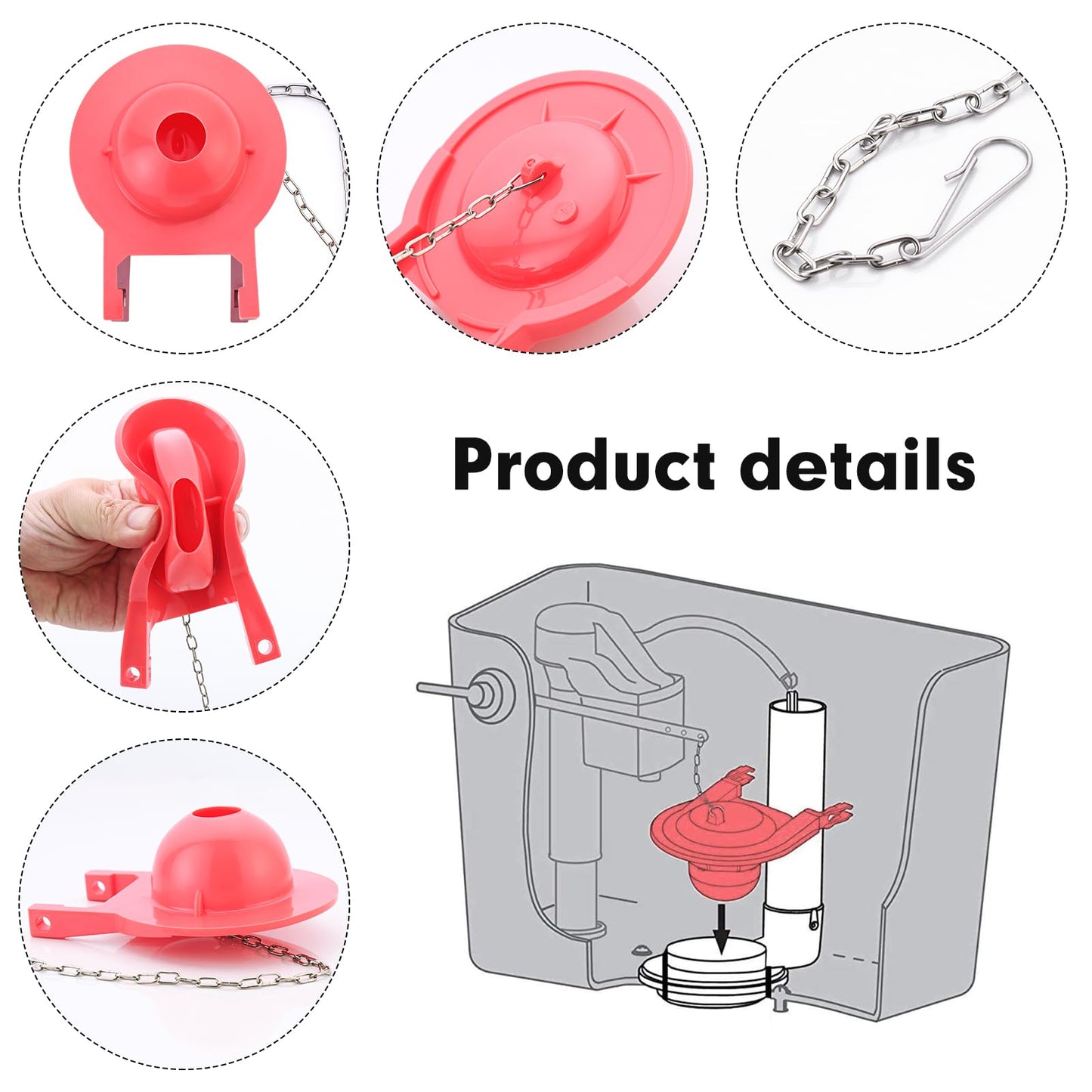 3 Inch Toilet Flapper Replacement,Toilet Tank Plug Flapper Kit for TOTO Flapper Model G-Max, THU138S, THU175S and THU331S,Rubber Toilet Flapper Replacement Kit,Easy to Install
