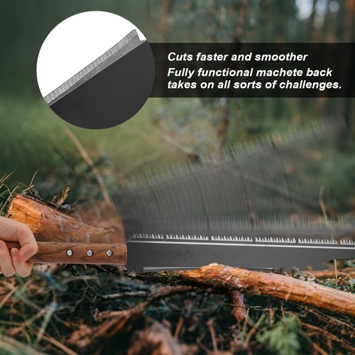 Hand Saw, Multifunction Camping Tools Long Saw with Machete for Bushcraft, Trees Cutting, Outdoor Hunting, Garden Work, Survival, Yard Work, Silver