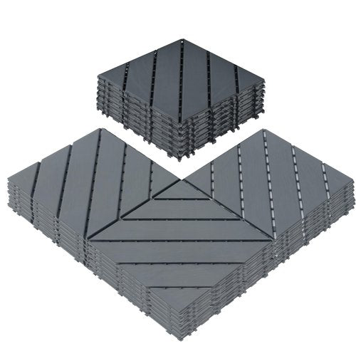Zynaro Deck Tiles, 44 PCS Interlocking Deck Tiles, 12"x12" Plastic Outdoor Flooring, Waterproof Patio Flooring for Porch, Poolside, Balcony, Backyard, Indoor & Outdoor (Dark Grey, 44 Square Ft)