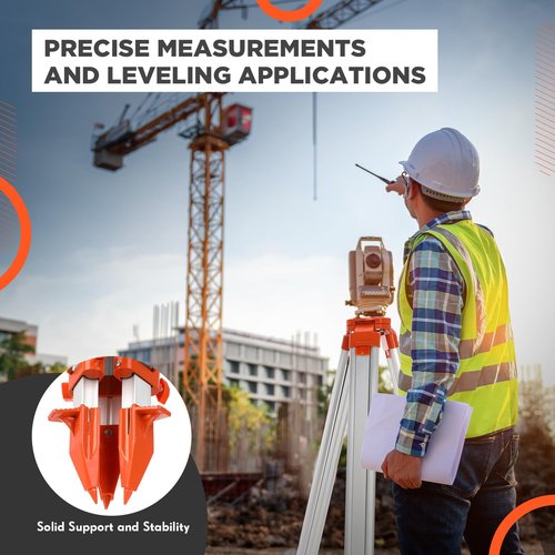 Saysurey Aluminum Survey Tripod Heavy Duty Construction Laser Level Tripod Stand with 5/8"-11 Thread Flat Head Quick Clamp Transit for Automatic Optical Level, Built in Strap