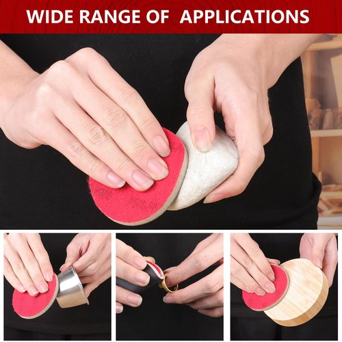 Shineboc 20Pcs 3 Inch Hook and Loop Sanding Sponge Disc with Buffer Backing 180-3000 Grit Wet Dry Sanding Sheets Reusable Hand Sander Sandpaper - Curved Surface Sanding Pads for Automotive Wood Metal