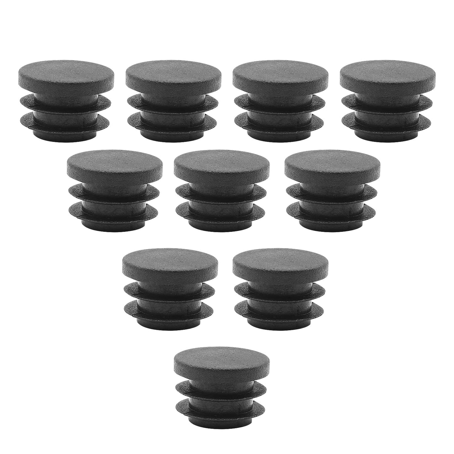 Uenhoy 30 Pcs 3/4" Round Plastic Plugs Insert Black End Caps Tubing End Caps for Round Tubes, Chair Legs (19mm)