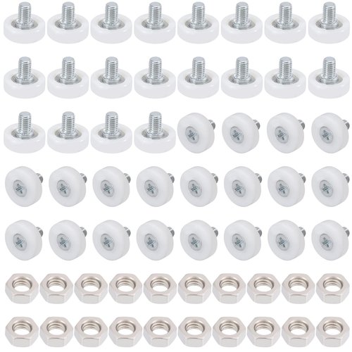 beinkmake 20Pcs 19mm Drawer Rollers Drawer Replacement Wheels Bearing Plastic Small Pulley with Nuts for Sliding Furniture File Cabinet