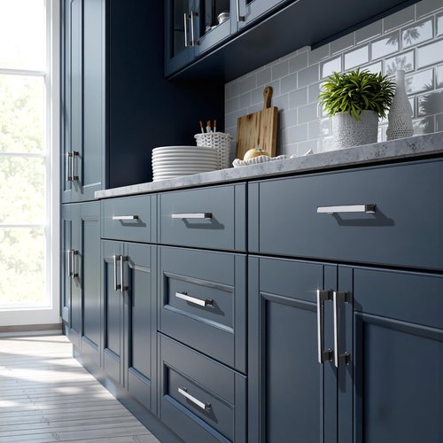 KNOBWELL 10 Pack Polished Chrome Solid Cabinet Pulls 5 Inch(128mm) Hole Center Kitchen Cabinet Handles,Cabinet Hardware for Cupboard Drawer Pulls