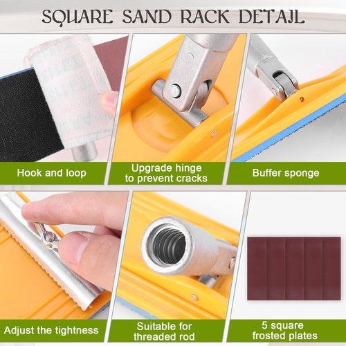 Pole Sander For Drywall,Sanding Pole,31-74-inch Manual Hand Drywall Sander with Extension Pole. Perfect for Painting, Complete with 5pcs Sanding Sheets (60, 100, 180, 240 ，320Grit)