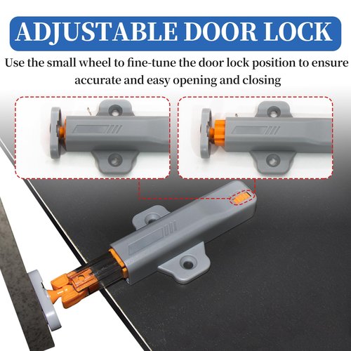 2 Pack Push to Open Cabinet Hardware, Push Latch for Hidden Door Push Release Drawer Pull Touch Lock Tip On RV Closet Close Strong Pop Out