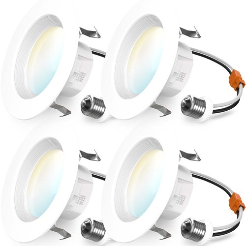 Sunco 4 Inch LED Recessed Lights, Retrofit Can Lighting, 660 LM, 11W (40W Equivalent), Selectable CCT 2700K/3000K/3500K/4000K/5000K, Dimmable, Baffle Trim, Replacement Conversion Kit UL 4 Pack.