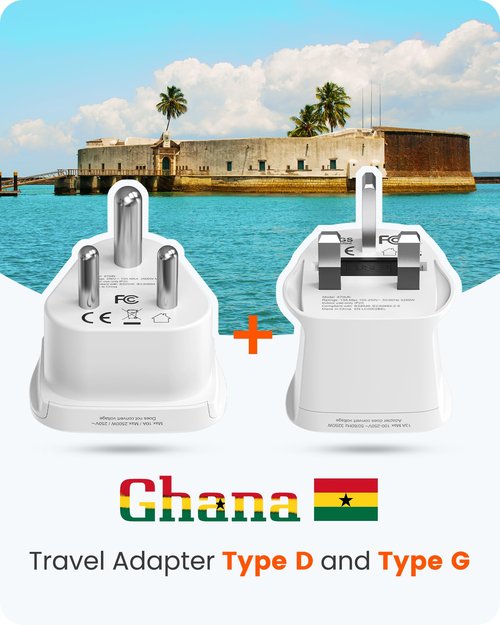 LENCENT Type D and G Travel Adapter Plug Adapter for Maldives Sri Lanka Tanzania Power Adapter Zanzibar Africa Dubai Namibia Ghana India