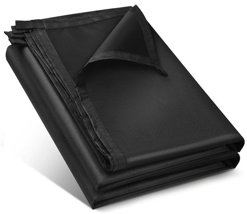 Black Waterproof Tarp Cover for Outdoor: Multi-Purpose Oxford Tarpaulin with Reinforced Webbing Loops for Camping Boat Pool Roof Tent - Durable and Tear Resistant (5ftx5ft)