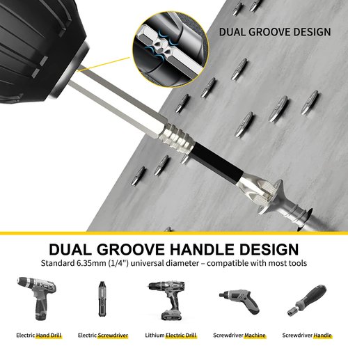 High Magnetic Screwdriver Drill Bit Set - 18Pcs Strong Magnetic Screwdriver Drill Bit Set - Anti-Slip Electric Screwdrivers Set - 25 50 65 70 75 90 100 120 150