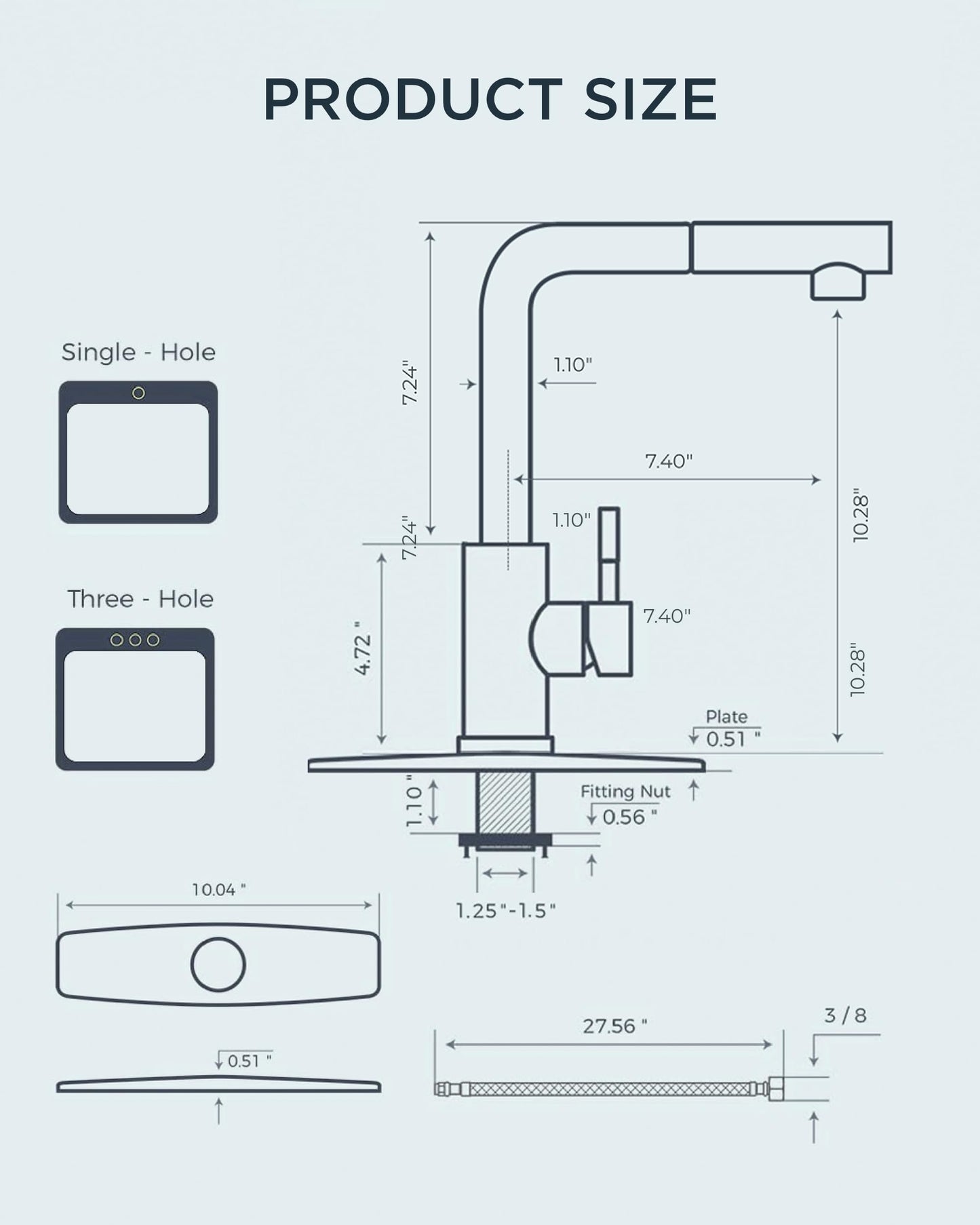 FORIOUS Kitchen Faucet Black, Kitchen Sink Faucets with Pull Down Sprayer, Commercial Pull Out Kitchen Faucet for Sink 1 or 3 Hole, Single Handle Stainless Steel Sink Faucet for Bar RV Laundry Outdoor