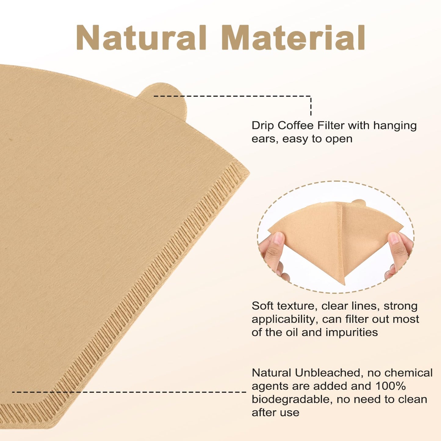 200 Count Cone Coffee Filters #4, 8-12 Cup, Coffee Filters 4 Cone Paper Unbleached Natural, Disposable Paper Coffee Filter for Ninja Maker, Pour Over Coffee Dripper and Drip Coffee Maker