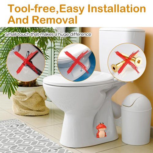 Leinuosen 2 Pcs Frog Toilet Bolt Caps Ceramic Bowl Bolt Covers Decorative Cute Red and Green Toilet Screw Knob Cover Caps Functional Bathroom Accessories Set for Bathroom Decor Easy to Install