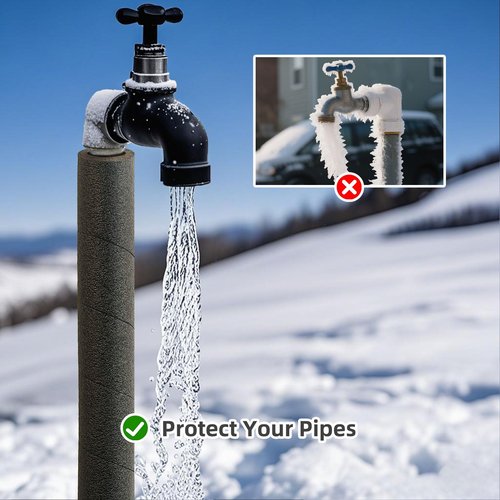 4 Pack Pipe Insulation Foam Tube,15.7” Black Snake Wrap for Hot and Cold Pipes,Pool Noodles Foam for Outdoor Indoor Swimming Pool Handle,Spigot,Sprinkler,Heater Pipes